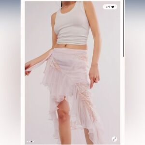 Free People Nigel Preston High Low Wrapped Chiffon Maxi Skirt